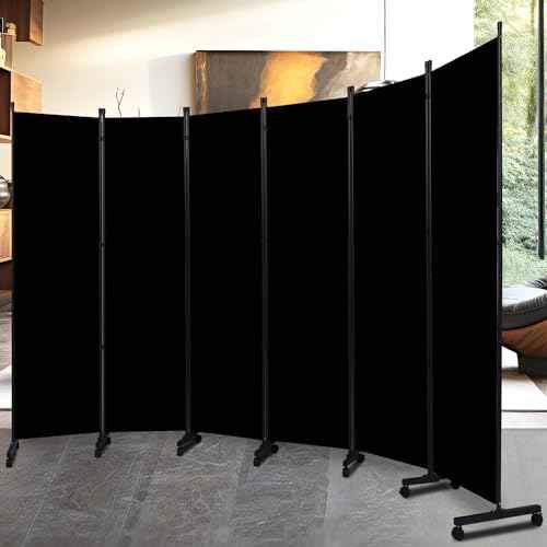 Room Divider 6 Panel-132''Wide Folding Privacy Screen, Large Partition Wall