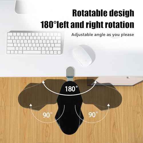 Computer Arm Rest for Desk, 180° Swivel and 90° Foldable, Black