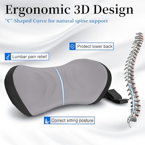 Ergonomic Lumbar Support Pillow for Office Chair, Car Seat