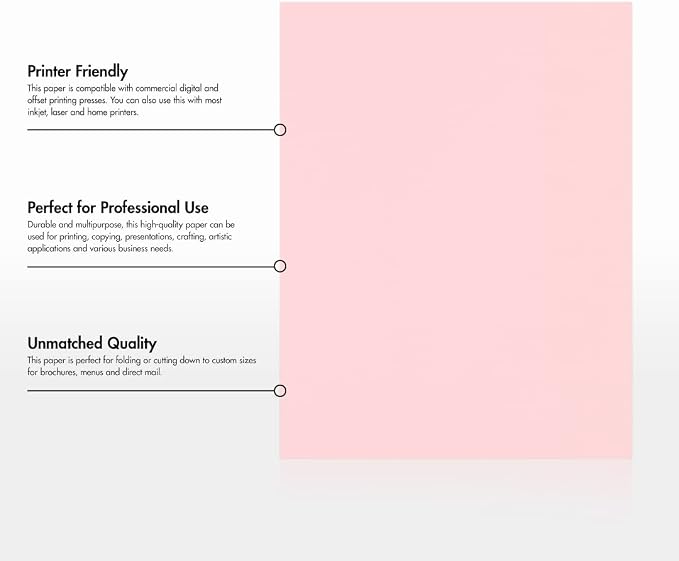 LUXPaper 8.5" x 11" Paper | Letter Size | Candy Pink | 80lb. Text | 50 Qty - Image 8
