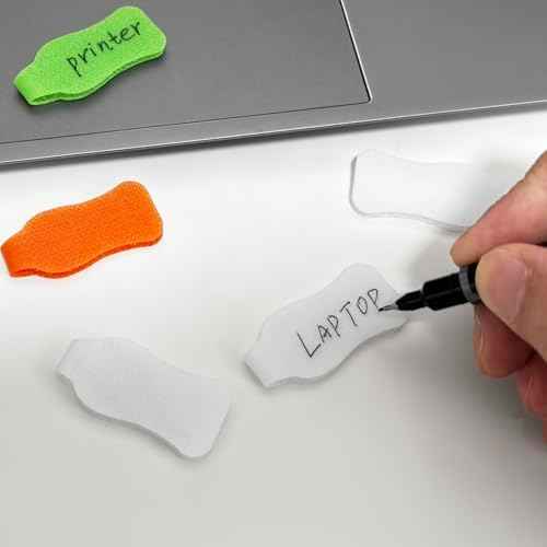 35 Pcs Cable Labels, Multi-Color Write On Cord/Wire Labels, Cable Tags and Wire Tags for Cable Management and Identification (White, Irregular)