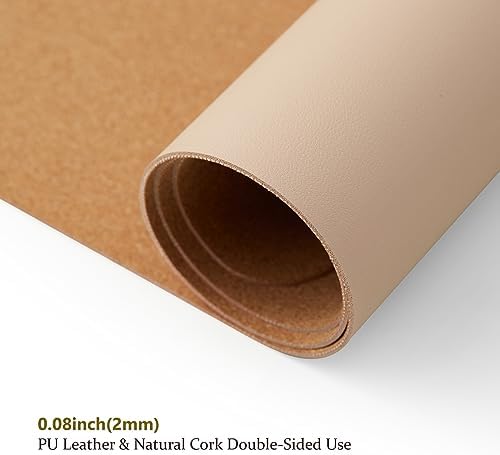 Cork Apricot Desk Mat - Dual-Sided Desk Pad for Office and Home - Desk