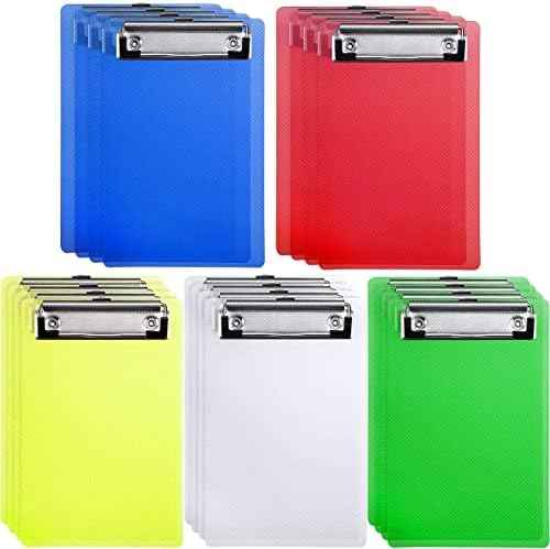 Epakh 20 Pcs Mini Clipboards 4.7x7.3 Inch, Plastic with Metal Clip A6