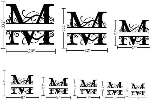 Personalized Metal Name Signs, Split Letter Monogram Wall Art Decor, Durable Steel Family Last Name Decor, Custom Signs Indoor or Outdoor, Personalized Wedding Gifts, Housewarming Gift