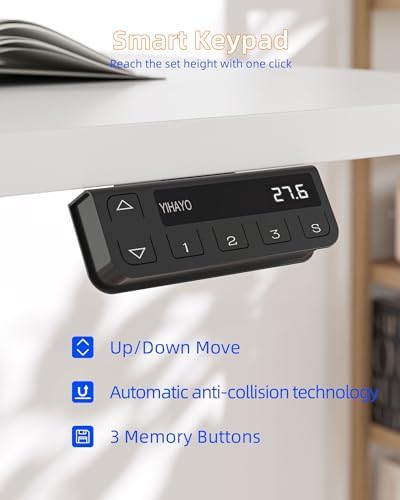 YIHAYO Electric Standing Desk, Frame Only Stand Up Desk with Splice Board, Adjustable Height Desk, Computer Desk for Home Office, White Frame