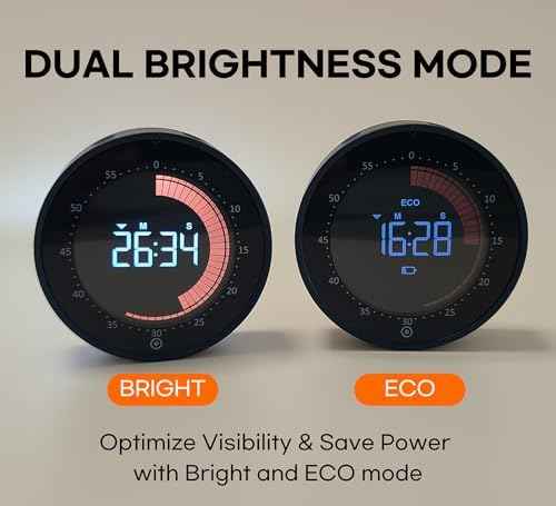 Visual Digital Timer - 60 Min Countdown & Count Up, Large LED Screen with Red Visual Disc, Magnetic Silent Timer for Kids, Seniors, Classroom, Kitchen Cooking, ADHD & Autism Productivity Tool