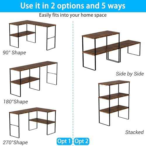 Golener Kitchen Counter Organizer, Countertop Shelf, Adjustable, Stackable