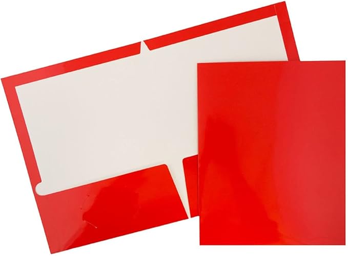 JAM PAPER Laminated Two Pocket Glossy School Folders - Image 4