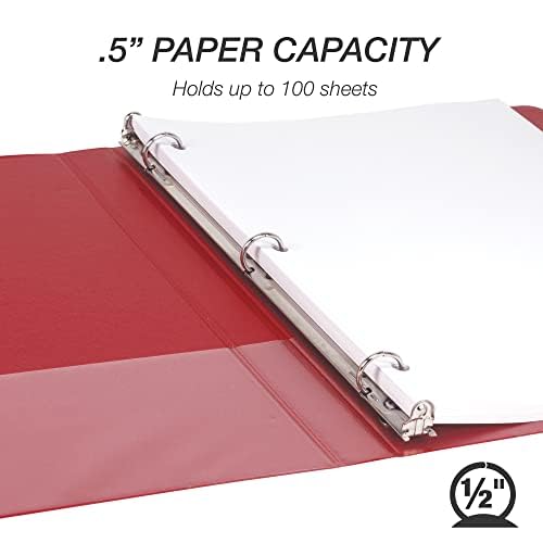 Samsill 0.5 Inch 3 Ring Binder, Made in USA, Economy Round Ring, 100 Sheet - Image 4