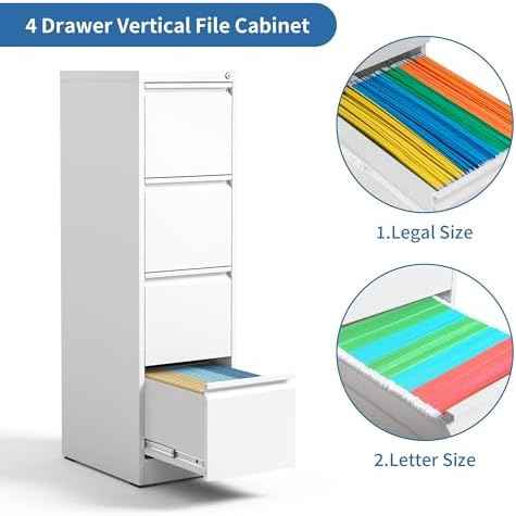 4 Drawer File Cabinet with Lock,Metal File Cabinet for Home Office