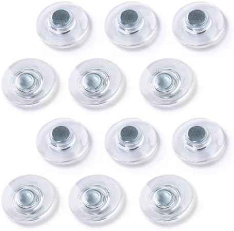 TOWON Rare Earth Magnets for Glass Whiteboard, 12 Pack Large Round Clear