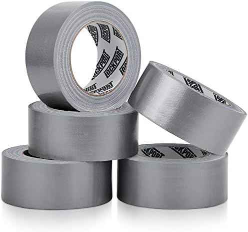 Lockport 5 Pack Duct Tape Heavy Duty Waterproof, Strong Adhesive Silver Duct Tape Bulk for Indoor Outdoor Repairs, Tear by Hand - 30 Yards x 2 Inch