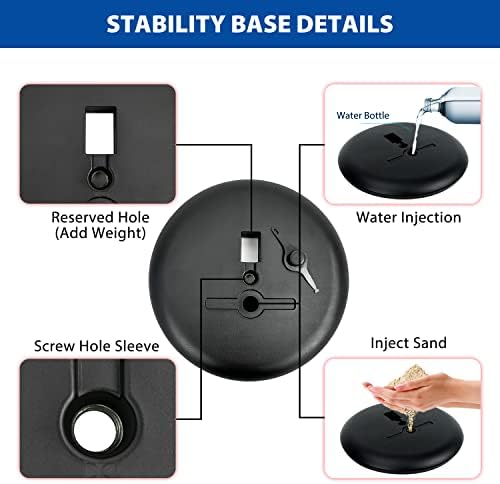 2Pack 8.5x11 Inch Adjustable Pedestal Poster Sign Stand, Heavy Duty Floor Standing Sign Holder Stand Aluminum Snap Open Frame for Vertical and Horizontal View Sign Displayed(Black)
