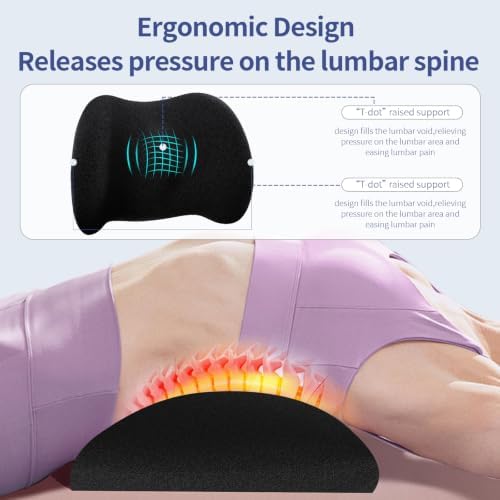 Lumbar Support Pillow for Office Chair, Memory Foam Car Back Cushion