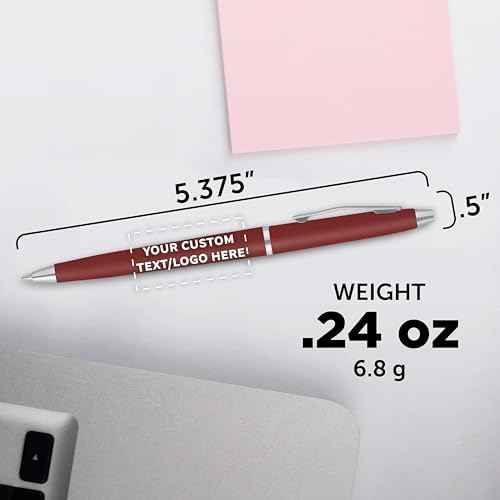 Personalized Langham Ballpoint Pens, Set of 10/50/100 by DISCOUNT PROMOS - Black Ink, Great for Office, Business, Tradeshows - Burgundy