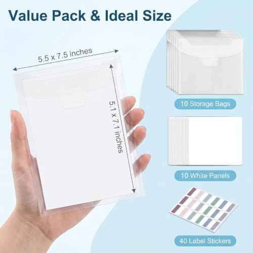 20 PCS Clear Stamps Storage Panels,Resealable Die Cut Storage Bag, White Plastic Stamps Organizer Panels, Clear Stamp Organizer Set for Die Cutting and Decorative (20PCS)