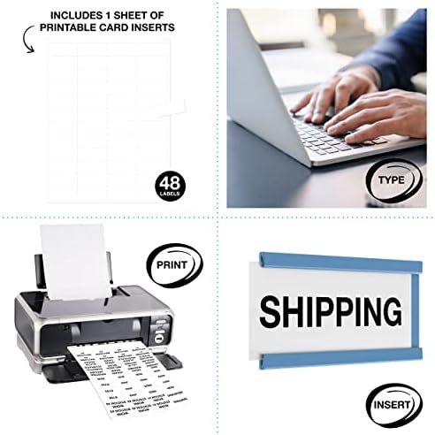 Magnatag® 1" x 2" Blue Magnetic Card and Label Holders (25 Pack)