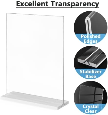 MaxGear Acrylic Sign Holder 8.5" x 11" Double Sided Display Stand, 2 Pack