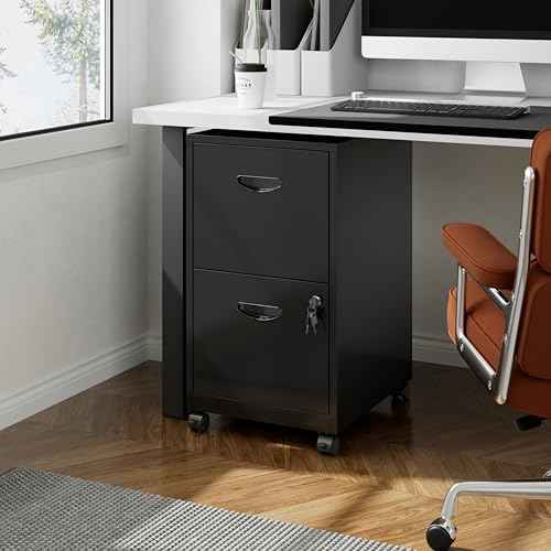 Polup 2 Drawer Rolling File Cabinet with Lock for Home Office
