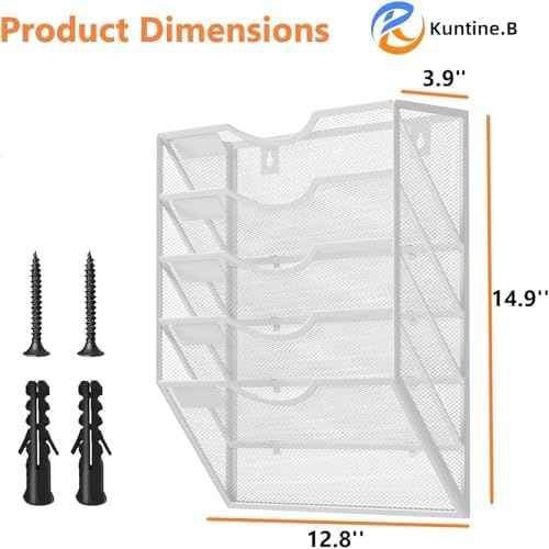 Kuntine.B Wall File Organizer Office Hanging Magazine Holder Wall File