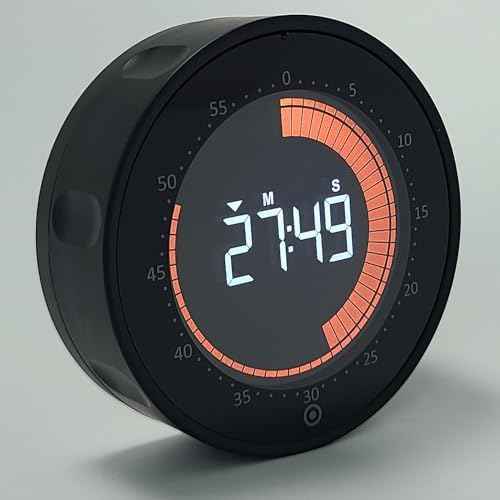 Visual Digital Timer - 60 Min Countdown & Count Up, Large LED Screen with Red Visual Disc, Magnetic Silent Timer for Kids, Seniors, Classroom, Kitchen Cooking, ADHD & Autism Productivity Tool