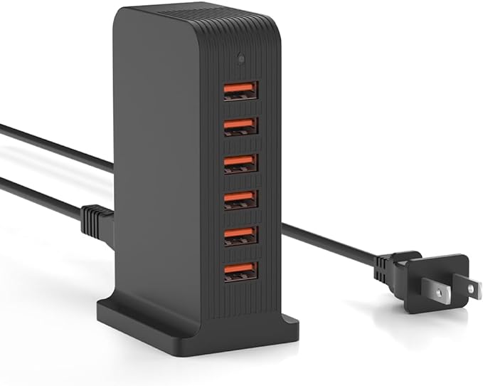 VPSUN USB Charger 6 Port 50W Multi USB Tower Charging Station by VPSUN