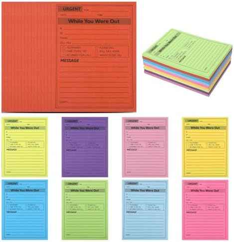 9 Pieces Phone Message Pads for Office Sticky Notes, While You were Out Message Pad Assorted Colors, Self Adhesive Sticky Notes Urgent Record for Work Call 4 x 6 Inch, Office Supplies, 50 Sheets/Pack