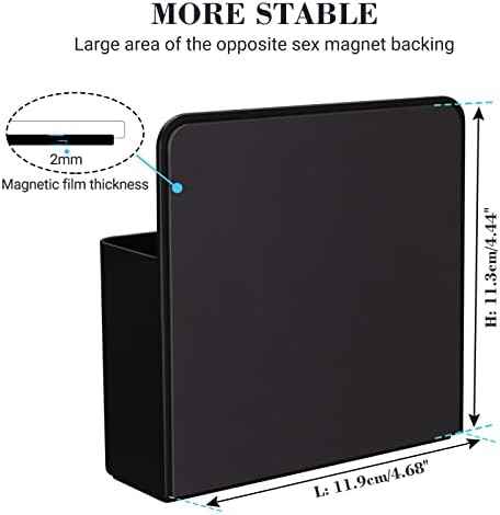Black Strong Magnetic Dry Erase Marker Holders - Pen Holders for Whiteboard, Fridge, Locker, Magnetic Organizer for Office, Kitchen, and School. No Drilling, Nails, or Glue Needed