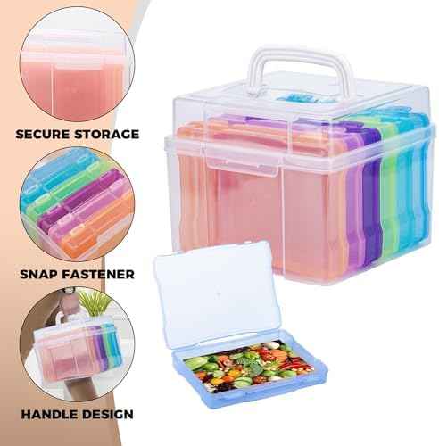 Colorful 5×7 Photo Storage Box With Handle