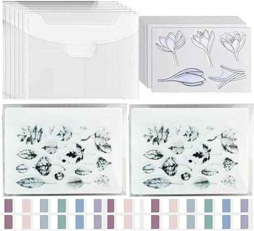 20 PCS Clear Stamps Storage Panels,Resealable Die Cut Storage Bag, White Plastic Stamps Organizer Panels, Clear Stamp Organizer Set for Die Cutting and Decorative (20PCS)