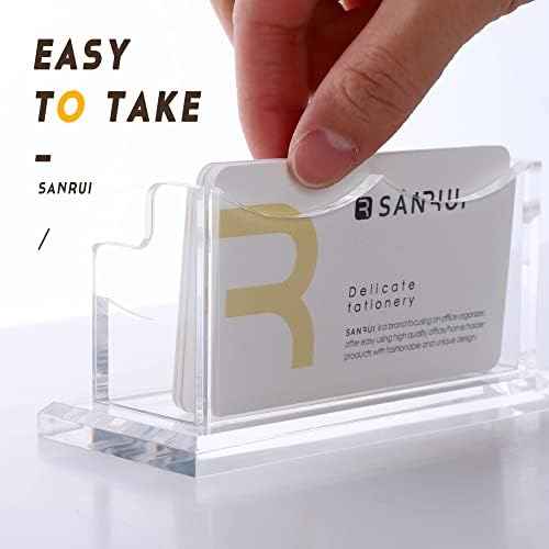 SANRUI Acrylic Business Card Holder, Clear Desk Card Display Stand 1 Slot