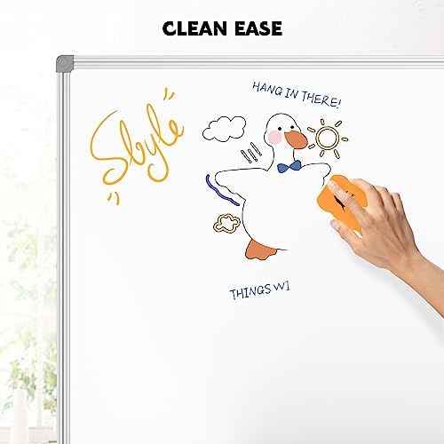 Lockways White Board Dry Erase Board 48 x 36 Inch, Magnetic Whiteboard