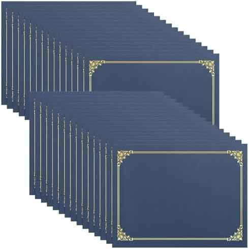 SUNEE Certificate Holders(Navy Blue, 30 Packs), Diploma Covers Gold Foil Border, for Letter Size 8.5x11 Certificates, Cardstock, Document Papers