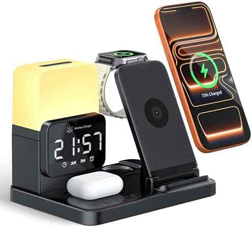 6-in-1 Wireless Charging Station,Charger Stand for Apple Devices for Gifts
