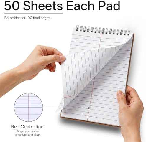 Steno Pads 6 x 9 Colored Spiral Steno Notebooks Gregg Ruled 15Pack