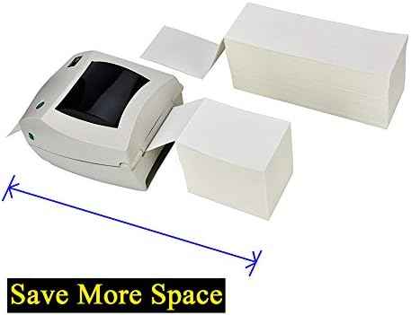 Immuson 4 x 6 Direct Thermal Shipping Labels with Perforations, Pack of 500 Thermal Labels, Permanent Adhesive, White Mailing Fanfold Label for Thermal Printer