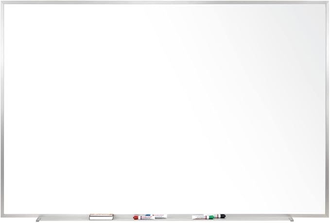 Ghent 4 x 6 Aluminum Frame Porcelain Magnetic Whiteboard, 1 Marker, 1 Eraser" by Ghent