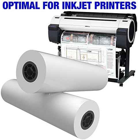 Wide Format Paper Rolls CAD Bond 30" Widths (2 Rolls, 30 In x 300 Ft | 2" Core)