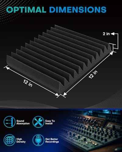 50 Pack Sound Proof Foam Panels for Walls, 2 X 12 X 12 Inches Acoustic Foam Panels, High Density Acoustic Panels Sound Absorbing, Noise Cancelling Studio Wedges, White (NOT INCLUDE ADHESIVE)