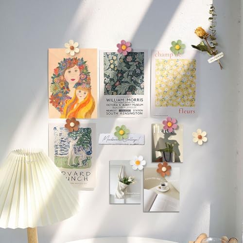 50Pcs Flower Push Pins,5 Colors Cute Cork Board Pins, Decorative Thumb Tacks for Bulletin Board, Feature Wall, Office, Home