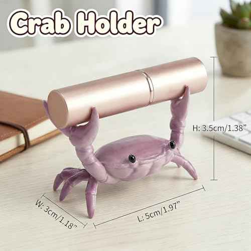 Crab Pen Holder for Desk - 2pcs Cute Funny Crab Pen Holder, Creative Weightlifting Crab Desk Organizers, Desk Crab Pencil Holder at Office, School, Home, etc
