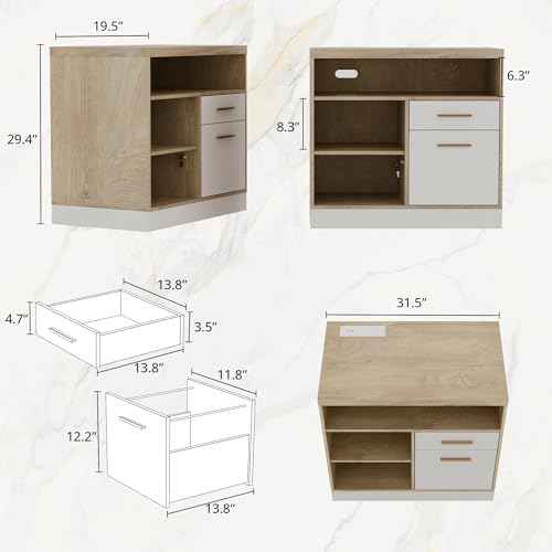 ModernMate 2 Drawer Wood File Cabinet for Home Office Storage, White Wanult