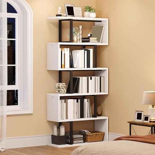 YITAHOME Tall Bookshelf Modern Book Shelf 6 Tier Bookcase