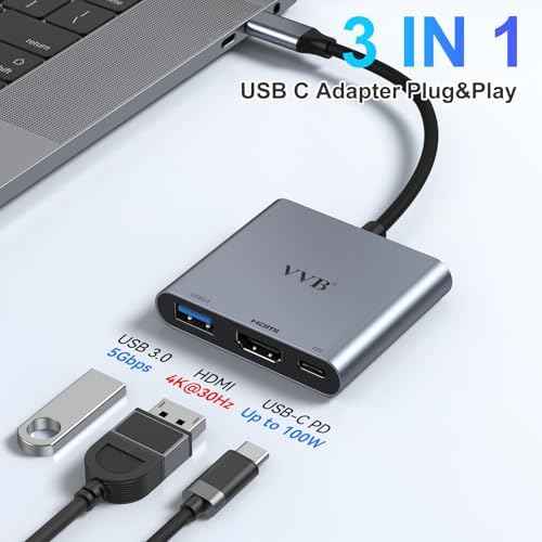 USB C to HDMI Adapter,USB-C Adapter Hub Multiport Digital AV Converter