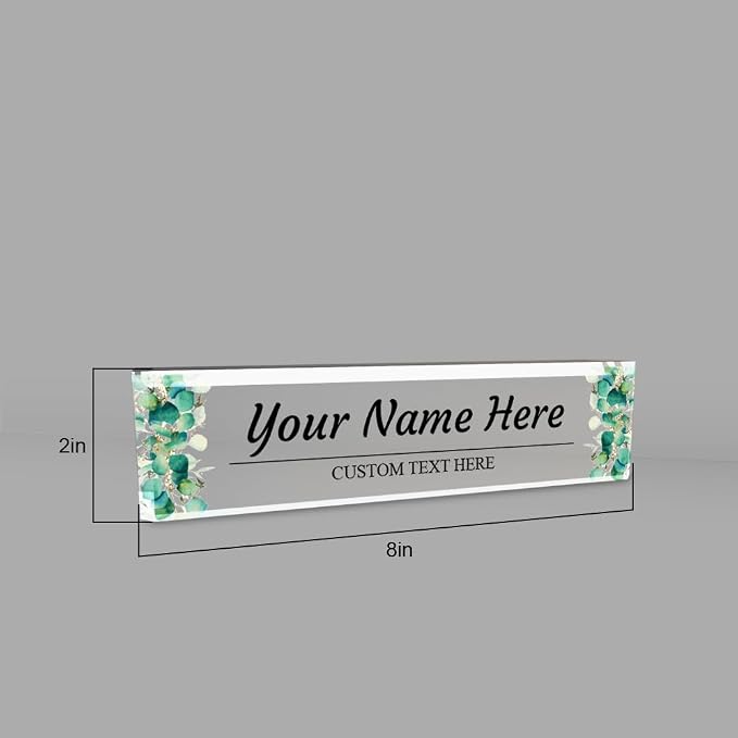 Signs ByLITA Floral Pattern Customized Nameplate | Eucalyptus Personalized Full - Image 7