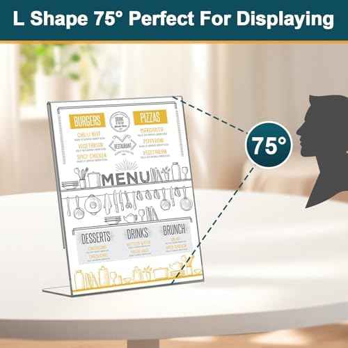 Acrylic Sign Holder 4x6, 22 Pack Clear Plastic Table Paper Display Stand, L-Shape Vertical Menu Holder Stand, Clear Picture Photo Flyer Display Stand for Restaurants, Store Show, Office Deskt