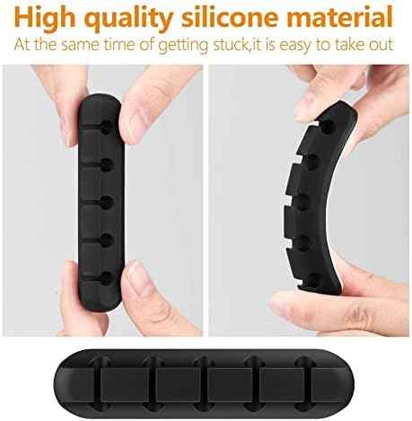 TviewSmart Cord Organizer for Desk, 5 Pack Cord Holders, Cable Clips, Black