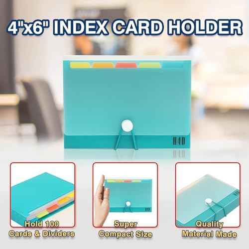 H4D 4x6 Index Card Case with 100 Heavyweight Ruled Index Cards and