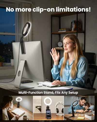 Evershop Ring Light for Laptop Desk Clip On,Small Computer Video