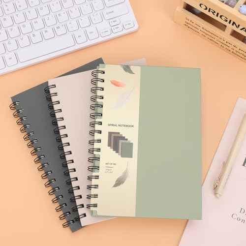 EOOUT 6pcs Spiral Notebook 5.5” x 8.5” Hardcover College Ruled Journals, A5 160 Pages Assorted Morandi Tone Colors for Work Office School Supplies